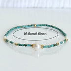 Minimal Turquoise and Pearl Bracelet