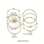 Coastal Gold & Pearl Bracelet Set of 6