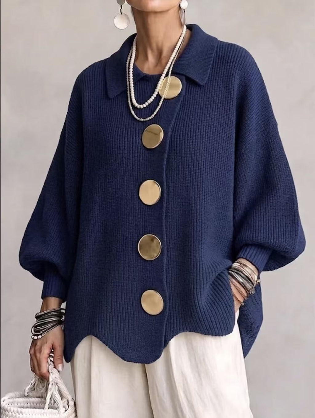 Isadora | Oversized Collared Cardigan
