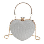 Glossy Heart-Shaped Metal Purse
