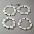 Pearl Statement Bracelet Set of 4