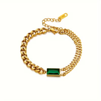 Timeless Gold Emerald Bar Bracelet