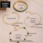Emerald Layered Bracelet Set